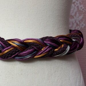 Braided Plum Leather Belt